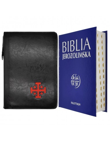 Biblia Jerozolimska Duża paginowana + Czarne etui z haftem