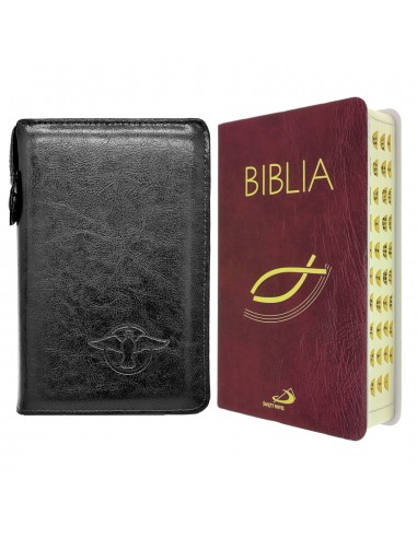 Biblia z rybką Balacron paginowana + Czarne etui