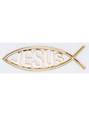 Naklejka ryba JEZUS złota - lakier (ST93)