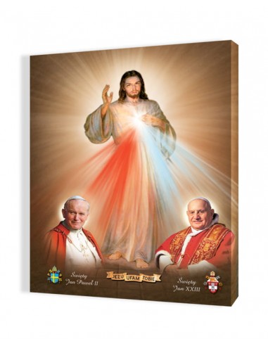 PŁÓTNO ORP093, 35x50 "Jezus, Św.JPII i św.J XXIII"