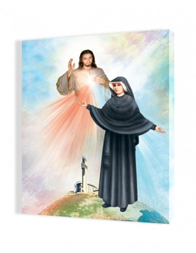 PŁÓTNO ORP109, 35x50 "Jezus i Św. Faustyna"
