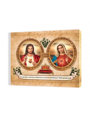 PŁÓTNO ORP159, 35x50 "Serce Jezusa i Serce Maryi"