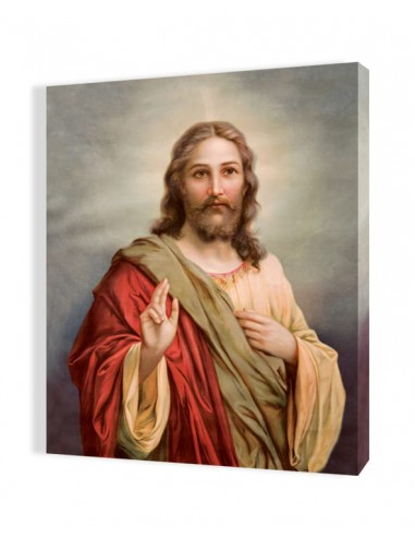 PŁÓTNO ORP016, 35x50 "Jezus Chrystus Błogosławi"