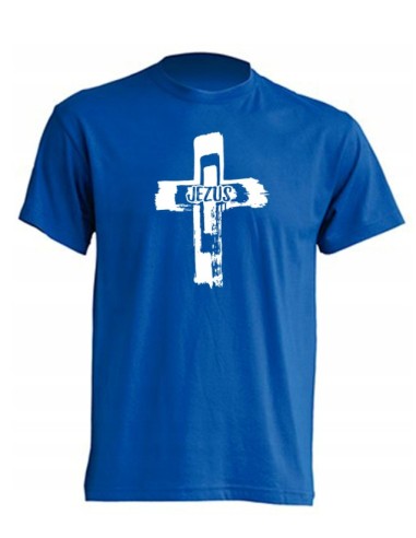 Koszulka Niebieska - Krzyż- Jezus rozm. XS