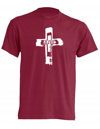 Koszulka burgund - Krzyż- Jezus rozm. XS