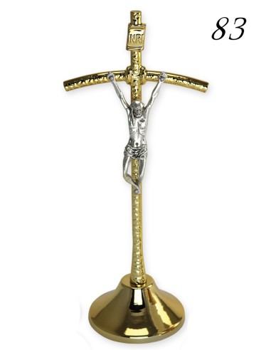 KRZYŻ STOJĄCY 83 (04) - papieski złoty 21 cm