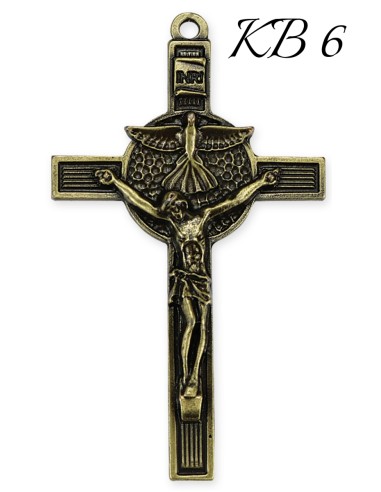 Krzyż na szyję z rzemykiem. Pamiątka Bierzmowania - KB06 - duży krzyż, duży DŚ