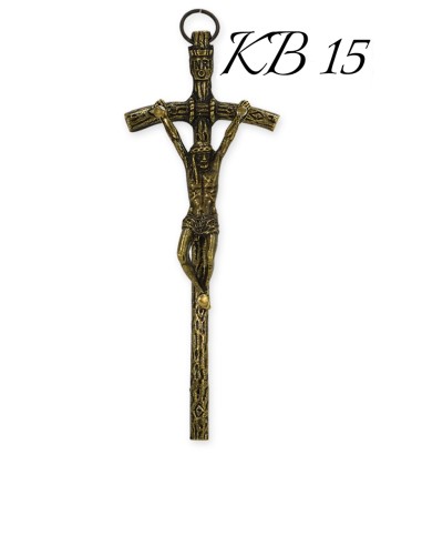 Krzyż na szyję z rzemykiem. Pamiątka Bierzmowania - KB15 - mały, ramiona w dół
