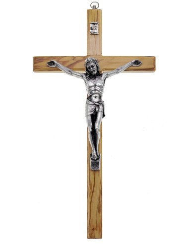 Krzyż wiszący drewno oliwne prosty 4138 - 25 cm