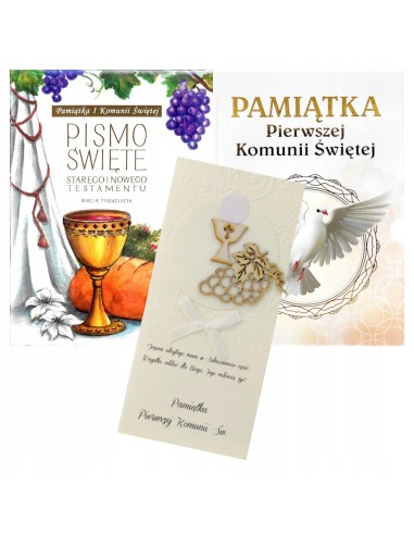 PISMO ŚWIĘTE BIBLIA KOMUNIA + PAMIĄTKA + KARNET140