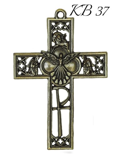 Krzyż na szyję z rzemykiem. Pamiątka Bierzmowania - KB37 - Duch Święty