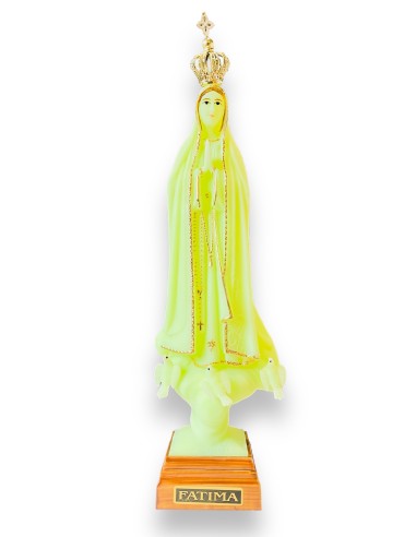 Figura Matki Boskiej Fatimskiej fluorescen - 13 cm