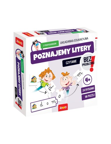 Układanka edukacyjna - Poznajemy litery z profesorkiem - czytanie